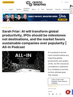 Sarah Friar: AI will transform global productivity, IPOs should be milestones not destinations, and the market favors sustainable companies over popularity | All-In Podcast