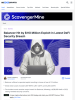 Balancer Loses Over $110 million in Major DeFi Exploit
