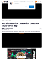 No, Bitcoin Price Correction Does Not Imply Cycle Top - U.Today