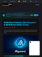 ALGO Price Prediction: $0.14 Breakout or $0.10 Retest Within 14 Days - Blockchain.News