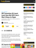 XRP Transactions Hit Lowest Levels Since Mid-2025: Here's What It Means for Ripple