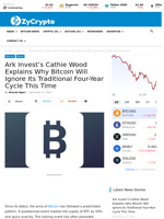 Ark Invest’s Cathie Wood Explains Why Bitcoin Will Ignore Its Traditional Four-Year Cycle This Time ⋆ ZyCrypto