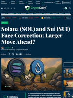 Solana (SOL) and Sui (SUI) Face Correction: Larger Move Ahead? - Crypto Daily