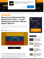 Pro-Bitcoin Maria Corina Machado Wins Nobel Peace Prize
