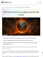 XRP price forecast as supply in profit falls to 58% - CoinJournal