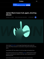 James Wynn loses it all, again, shorting bitcoin