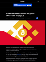Binance’s Malta cancer fund grows 50X — still no payout