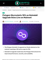 Polygon Skyrockets 10% as Heimdall Upgrade Goes Live