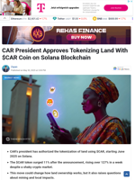 CAR President Approves Tokenizing Land With $CAR Coin on Solana Blockchain - TheNewsCrypto