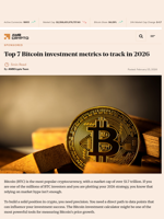 Top 7 Bitcoin investment metrics to track in 2026 - AMBCrypto