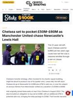 Chelsea set to pocket £50M-£60M as Manchester United chase Newcastle's Lewis Hall
