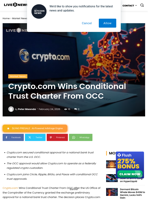 Crypto.com Secures Conditional OCC Trust Charter