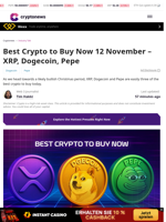 Best Crypto Today: XRP, Dogecoin, Pepe Picks