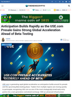 Anticipation Builds Rapidly as the USE.com Presale Gains Strong Global Acceleration Ahead of Beta Testing - TheNewsCrypto