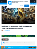 Justin Sun Vs Bloomberg: Clash Escalates Over TRON Founder's Crypto Holdings | Bitcoinist.com