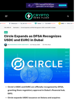 Circle Expands as DFSA Recognizes USDC and EURC in Dubai - Crypto News Flash