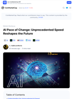 AI Pace of Change: Unprecedented Speed Reshapes the Future: Guest Post by ItsBitcoinWorld | CoinMarketCap