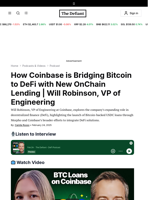 How Coinbase is Bridging Bitcoin to DeFi with New OnChain Lending | Will Robinson, VP of Engineering - 