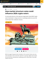 How Market Structure Votes could Influence 2026 Crypto Voters