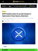 XRP Holders Eye $4 as Developer’s Optimistic View Gains Attention - CoinCentral