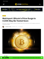 Matrixport: Bitcoin’s Price Surge to $105K May Be Tested Soon - CoinCentral