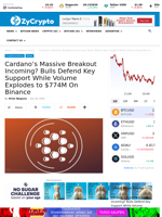 Cardano's Massive Breakout Incoming? Bulls Defend Key Support While Volume Explodes to $774M On Binance ⋆ ZyCrypto