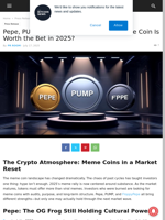 Pepe, PUMP, and FloppyPepe: Which Meme Coin Is Worth the Bet in 2025? | Live Bitcoin News