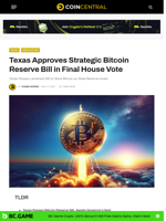 Texas Approves Strategic Bitcoin Reserve Bill in Final House Vote