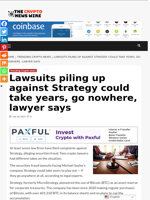 Lawsuits piling up against Strategy could take years, go nowhere, lawyer says - The Crypto News Wire