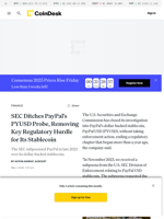 SEC Ditches PayPal's PYUSD Probe, Removing Key Regulatory Hurdle for Its Stablecoin