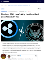 Ripple vs SEC: Here’s Why the Court Isn’t Done With XRP Yet