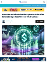 4 Best Meme Coins Poised for Explosive Gains After Solana Bridges Reach Record $10.1B Volume