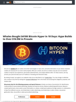 Whales Bought $418K Bitcoin Hyper in 18 Days: Hype Builds to Over $16.9M in Presale