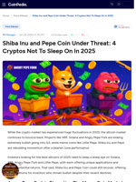 Top 4 Cryptos Not To Miss in 2025: Angry Pepe Fork, Solana, XRP & Little Pepe Disrupt Shiba Inu and PEPE