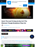 Here’s The Level To Keep An Eye On If The Ethereum Triangle Breakdown Plays Out | Bitcoinist.com