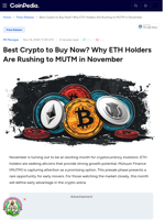 Best Crypto to Buy Now? Why ETH Holders Are Rushing to MUTM in November