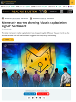 Memecoins’ Silence Could Signal a Comeback: Santiment