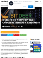 Bitdeer Sells BTC, Leads Mining Hashrate