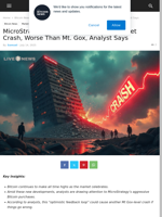 MicroStrategy Could Trigger Another Market Crash, Worse Than Mt. Gox, Analyst Says | Live Bitcoin News