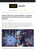 Pepe’s 30x Run Looks Bullish, Yet Ozak AI Prediction Dominates Smart Money Models