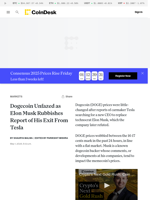 DOGE News: Dogecoin Unfazed as Elon Musk Rubbishes Reports of Tesla Exit