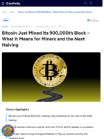 Bitcoin Just Mined Its 900,000th Block - What It Means for Miners and the Next Halving