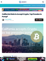 California State to Accept Crypto, Top Presales to Pump?