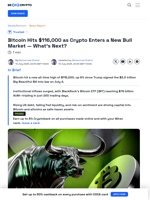 Bitcoin Hits $116,000 – Here’s Why This Bull Run Is Different
