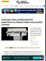 Anthropic files confidential IPO paperwork as Claude maker nears public markets