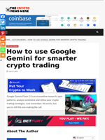 How to use Google Gemini for smarter crypto trading - The Crypto News Wire