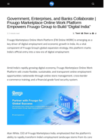 Government, Enterprises, and Banks Collaborate | Fruugo Marketplace Online Work Platform Empowers Fruugo Group to Build “Digital India” - Visionary Financial