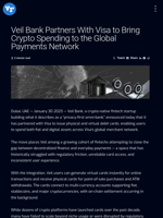 Veil Bank Partners With Visa to Bring Crypto Spending to the Global Payments Network | Visionary Financial