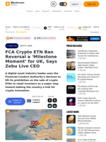 FCA Crypto ETN Ban Reversal a ‘Milestone Moment’ for UK, Says Zebu Live CEO – Crypto News Bitcoin News