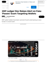XRP Ledger Dev Raises Alert on Fake 'Passes' Scam Targeting Wallets - U.Today